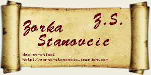 Zorka Stanovčić vizit kartica